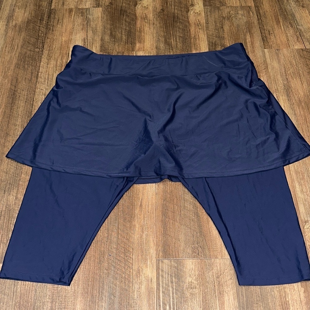 Modli Blue Skort Skirt with leggings Women's Pull On‎ Lined Stretchy sz 3XL